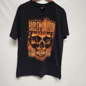 Harley Davidson Shirt Mens‎ Lg Live To Ride Fire Skull Motorcycles Dover Ohio